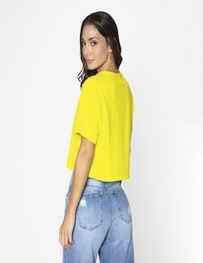 Playera manga corta Studio F cuello redondo para mujer
