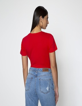 Playera manga corta Studio F cuello redondo para mujer