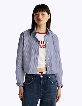 Camisa Tommy Jeans De Algodón Manga Larga Para Mujer