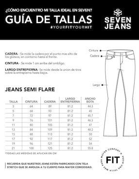 Jeans relaxed flare Seven Jeans 4240STMC corte cintura alta para mujer
