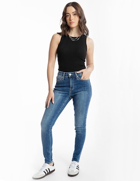 Jeans regular skinny Roman Fashion corte media cintura para mujer