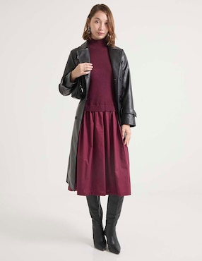 Vestido midi casual Map para mujer