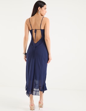 Vestido midi de fiesta Map espalda abierta
