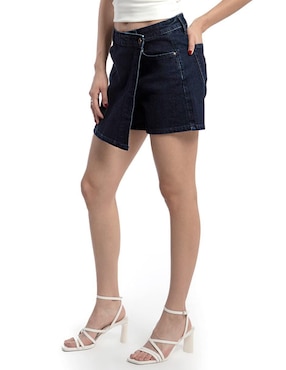 Falda short corta Roman Fashion de mezclilla a la cintura