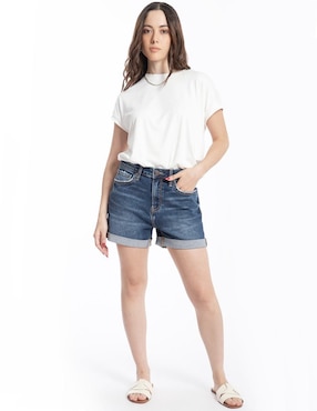Short Roman Fashion de mezclilla para mujer