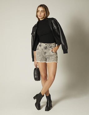 Short Studio F de mezclilla para mujer
