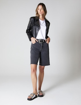 Short Studio F de mezclilla para mujer