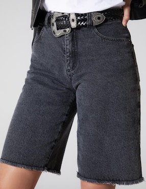 Short Studio F de mezclilla para mujer
