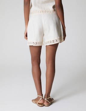 Short Studio F de lino para mujer