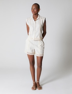 Short Studio F de lino para mujer