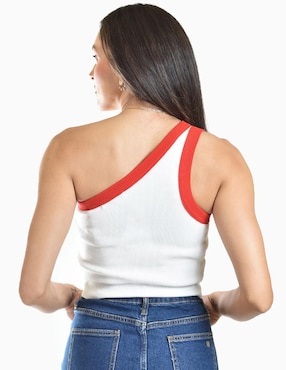 Top Roman Fashion cuello asimétrico tirante ancho