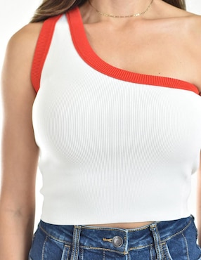Top Roman Fashion cuello asimétrico tirante ancho