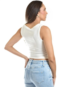 Top Roman Fashion cuello redondo tirante ancho