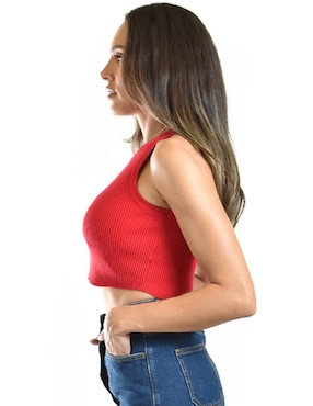 Top Roman Fashion cuello redondo tirante ancho