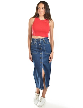 Top Roman Fashion cuello redondo tirante ancho