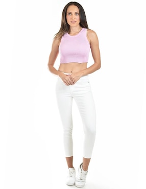 Top Roman Fashion cuello redondo tirante ancho