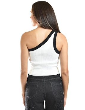 Top Roman Fashion cuello asimétrico tirante ancho