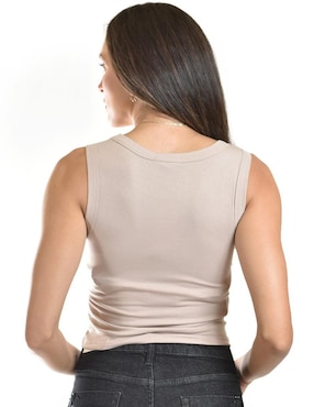 Top Roman Fashion cuello redondo tirante ancho