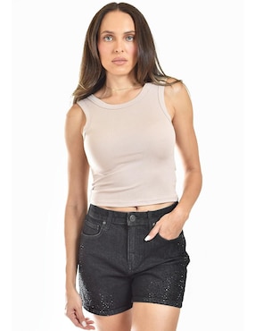 Top Roman Fashion cuello redondo tirante ancho