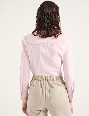 Camisa Petite Studio de algodón manga larga para mujer