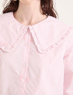 Camisa Petite Studio de algodón manga larga para mujer