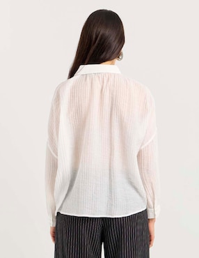 Camisa Petite Studio manga larga para mujer