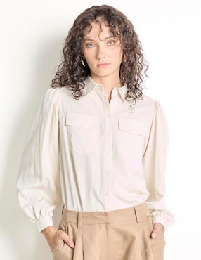 Camisa Map de algodón manga larga para mujer