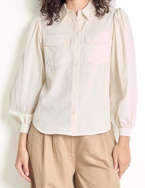 Camisa Map de algodón manga larga para mujer