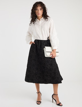 Camisa Petite Studio de algodón manga larga para mujer