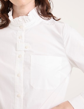 Camisa Petite Studio de algodón manga larga para mujer