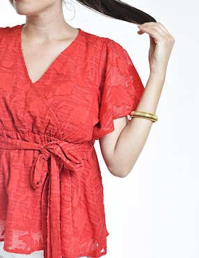 Blusa Roman Fashion manga corta para mujer