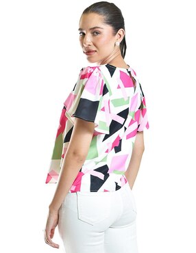 Blusa Roman Fashion manga corta para mujer