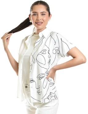 Blusa camisera Roman Fashion manga corta para mujer
