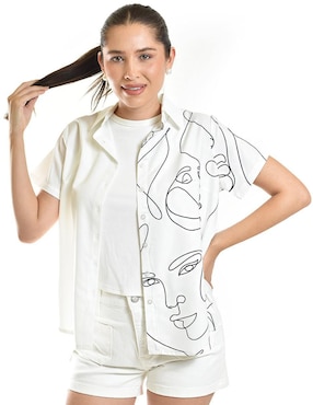 Blusa camisera Roman Fashion manga corta para mujer