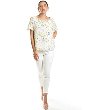 Blusa Roman Fashion manga corta para mujer