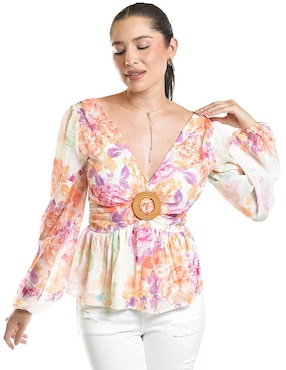 Blusa Roman Fashion manga larga para mujer