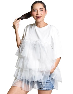 Blusa Roman Fashion manga al codo para mujer