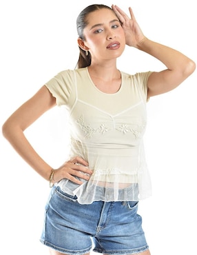 Blusa Roman Fashion manga corta para mujer