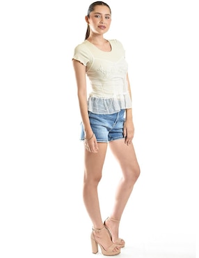 Blusa Roman Fashion manga corta para mujer