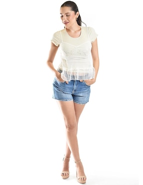 Blusa Roman Fashion manga corta para mujer