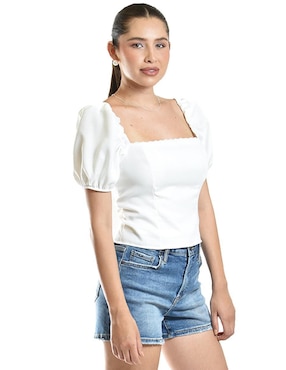 Blusa Roman Fashion manga corta para mujer