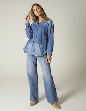 Camisa Studio F de algodón manga larga para mujer