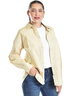 Blusa camisera Roman Fashion manga larga para mujer