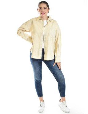 Blusa camisera Roman Fashion manga larga para mujer