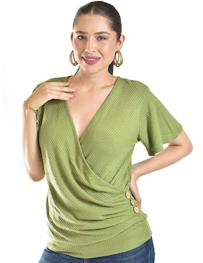 Blusa Roman Fashion manga corta para mujer