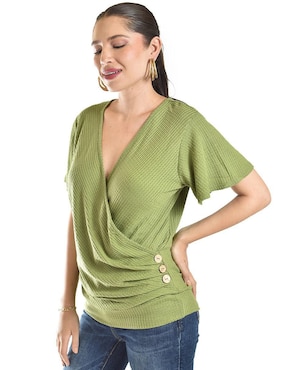Blusa Roman Fashion manga corta para mujer
