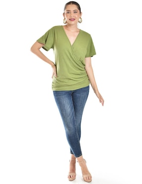 Blusa Roman Fashion manga corta para mujer