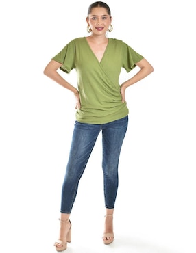 Blusa Roman Fashion manga corta para mujer