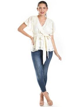 Blusa Roman Fashion manga corta para mujer