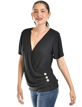 Blusa Roman Fashion manga corta para mujer